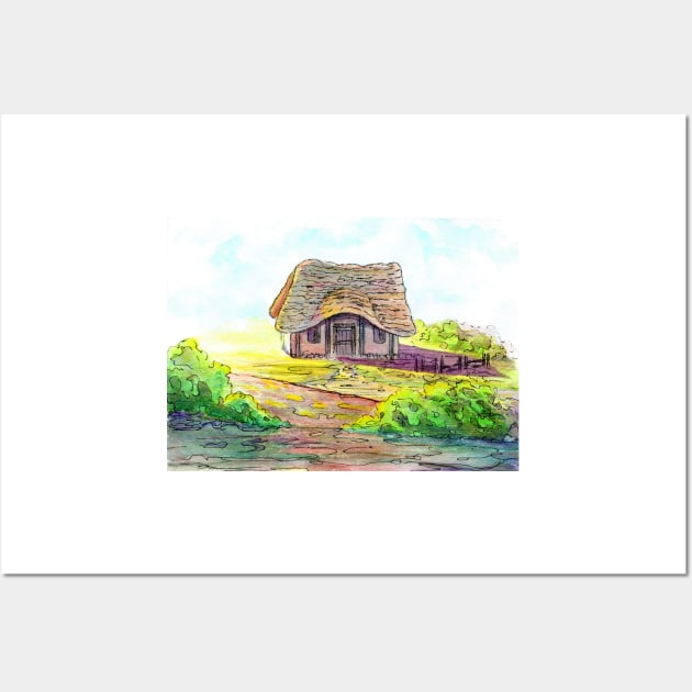 Anglo-Saxon Cozy Cottage Wall Art by MariaCameliaArt